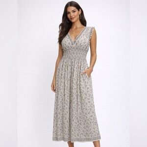 Floral V-Neck Maxi Dress